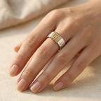 Timeless Gold Threaded Silver Ring