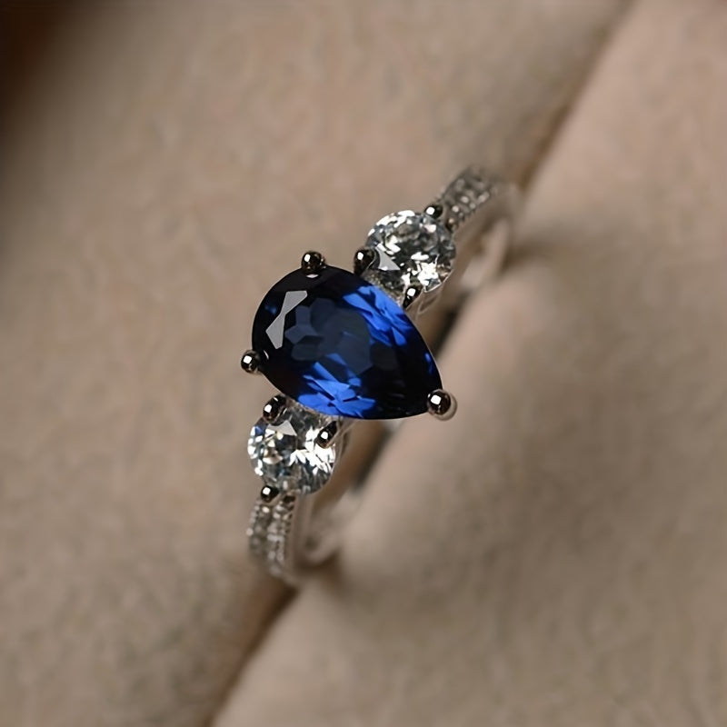 Luxe Blue Zirconia Ring