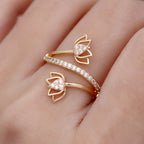 Zirconia Lotus Flower Ring