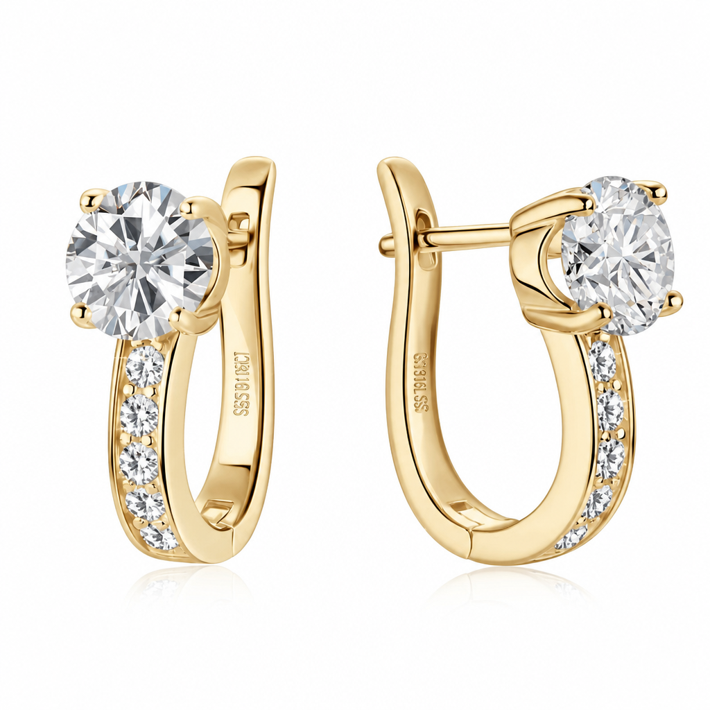 Huggie Vintage White Gold Earrings