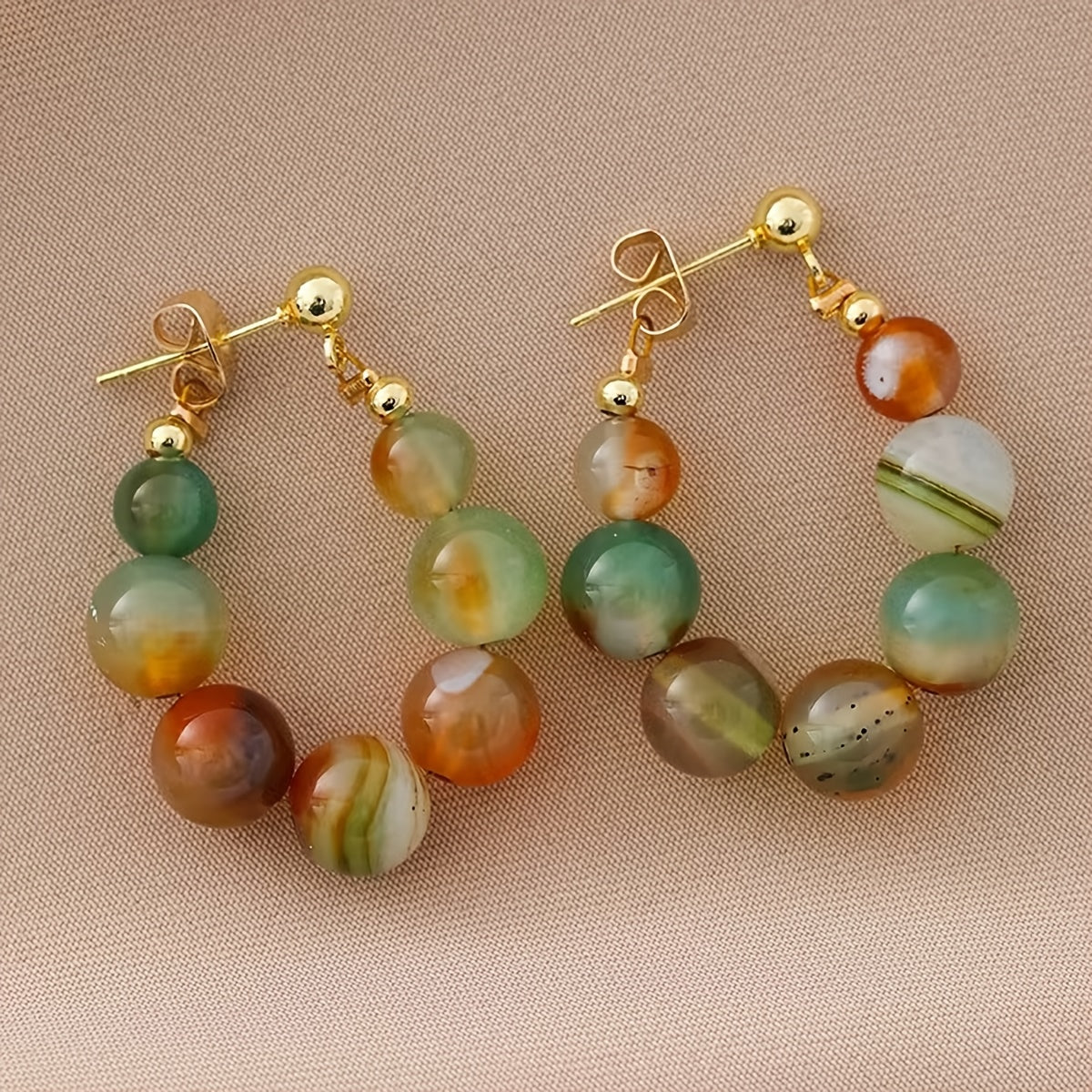 Vintage Agate Bead Earrings