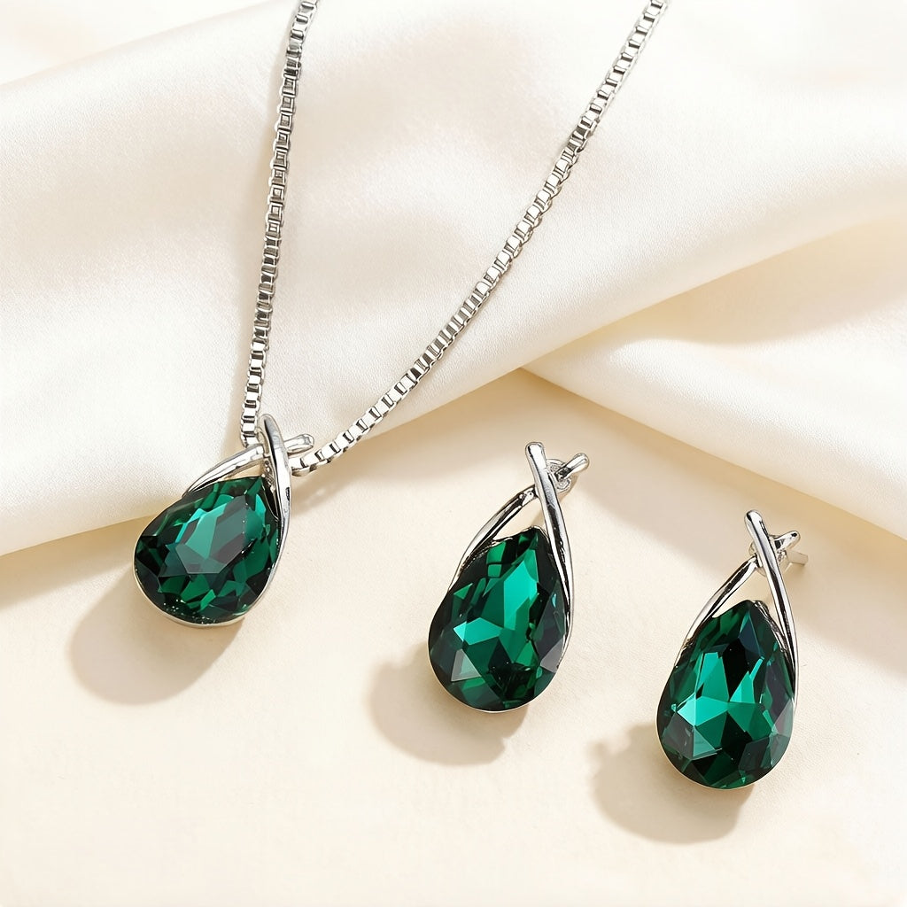 Minimalist Water Drop Earrings Necklace