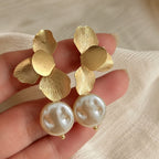 Intricate Floral Pearl Earrings