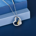 Crystal Dog Heart Necklace