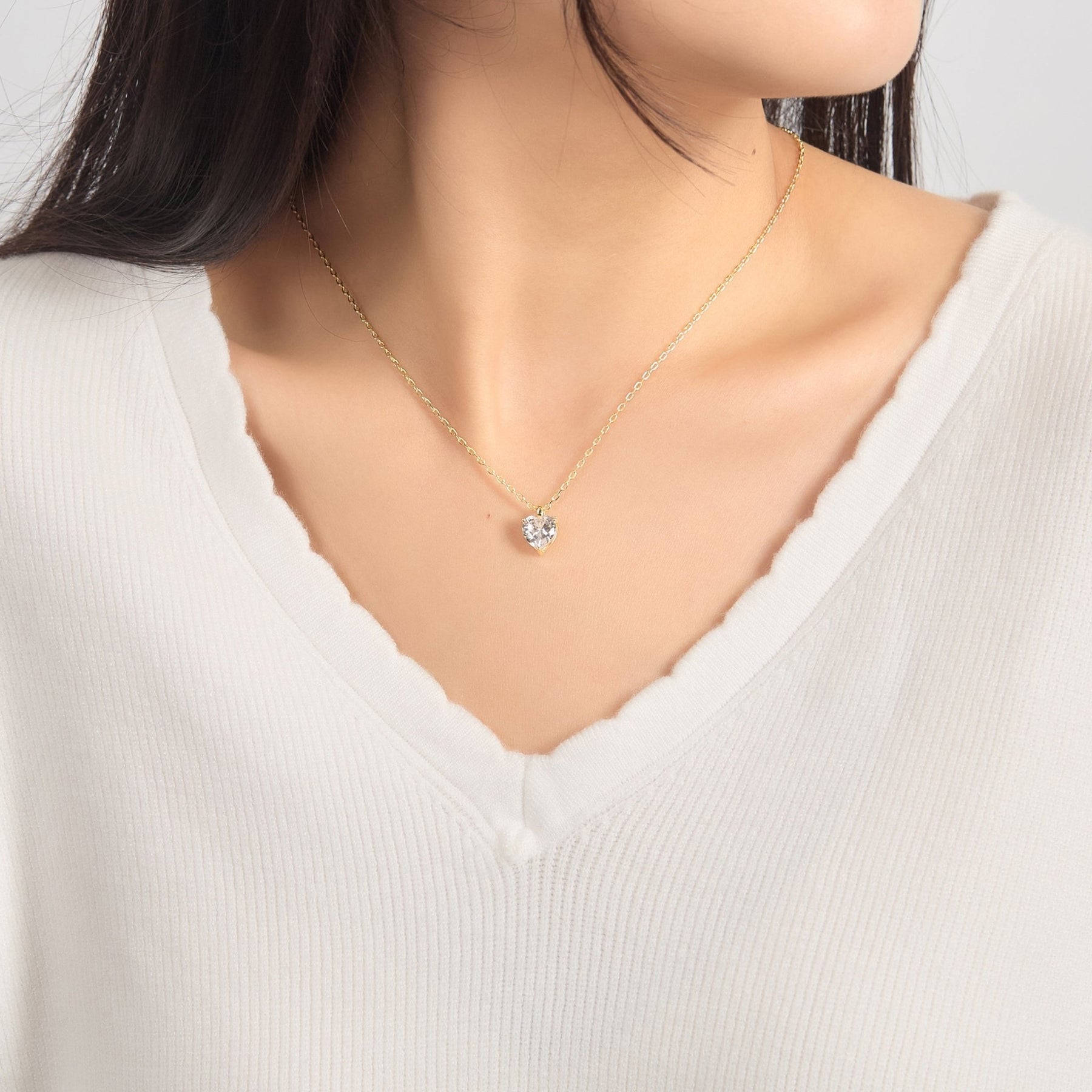 Heart Cut Crystal Necklace