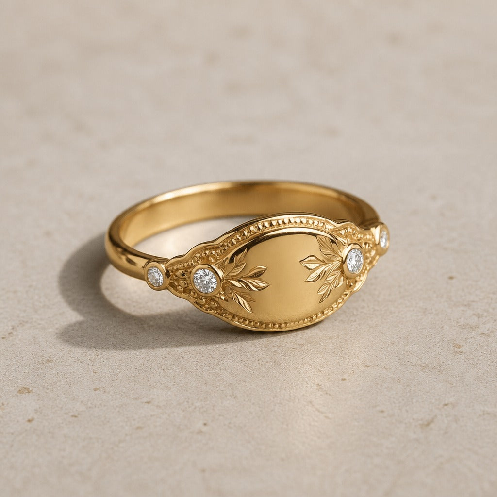 Vintage Laurel Statement Ring