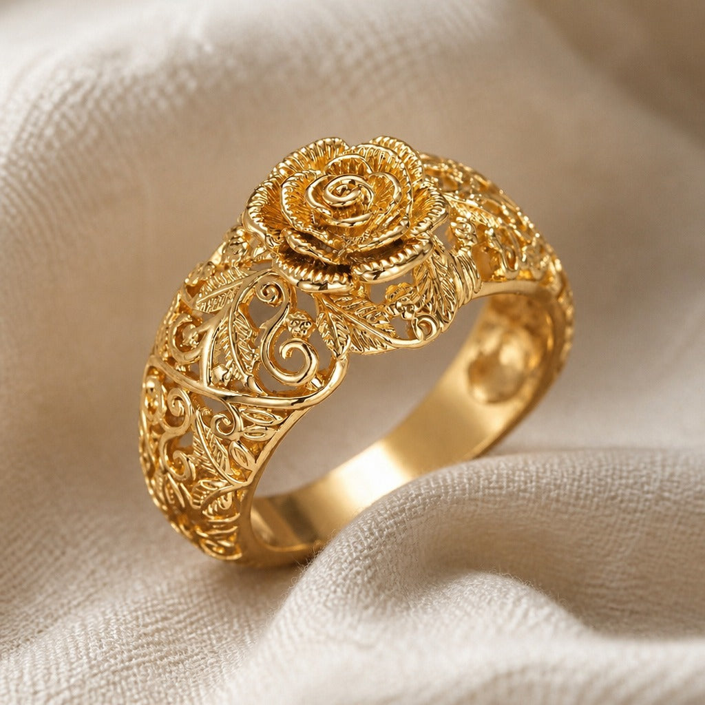 Golden Rose Couture Ring
