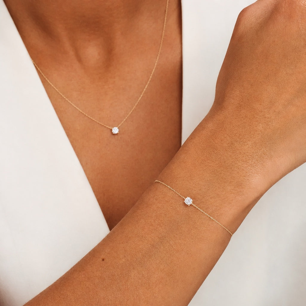 Clea Moissanite Stone Gold Set