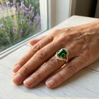 Luminous Glowing Emerald Statement Ring