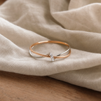 Prestigious Golden Silver Twist Ring