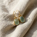 Timeless Green Moonstone Earrings