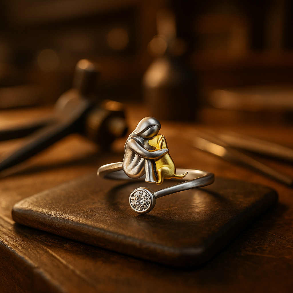 Dog Zirconia Statement Ring