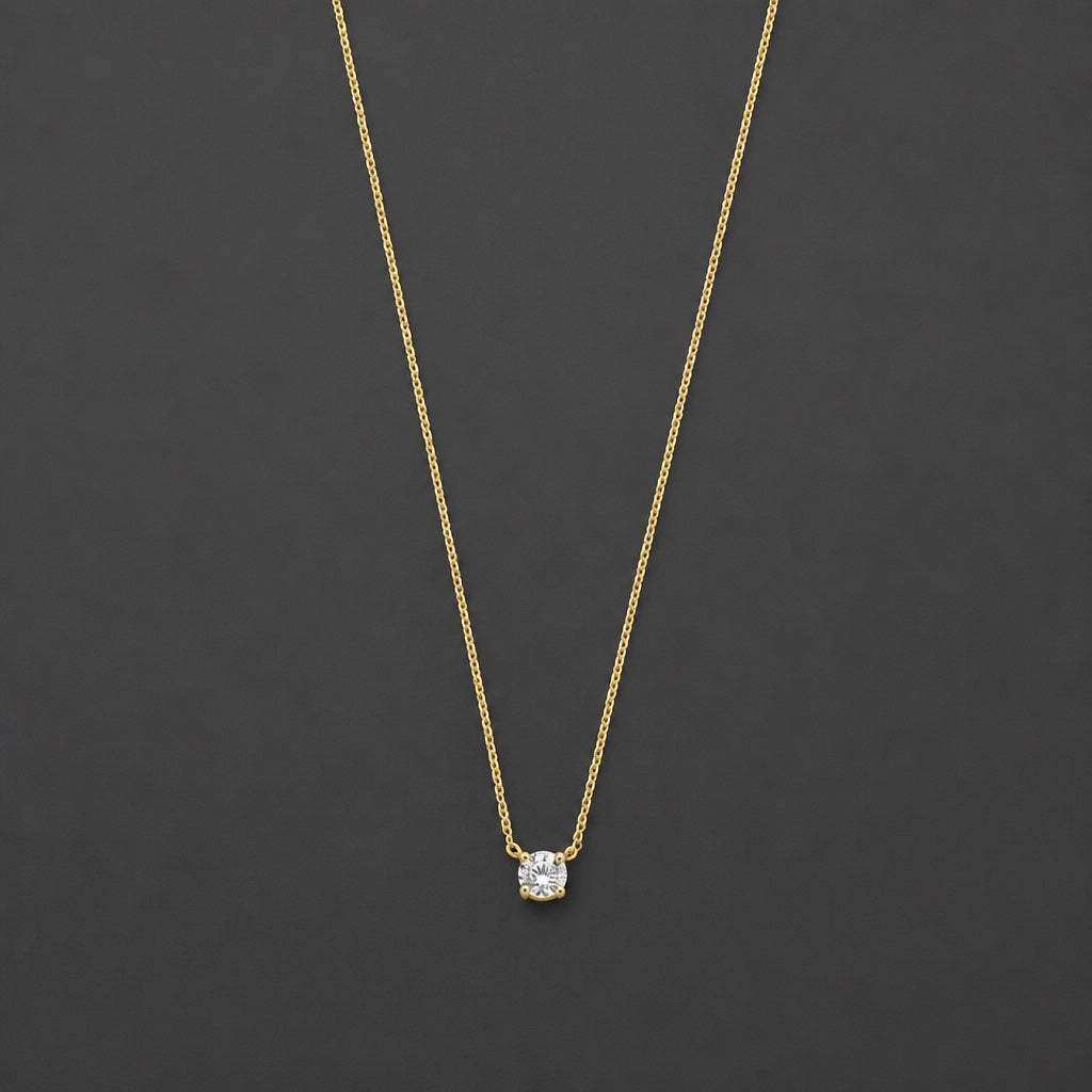 Cléa Moissanite White Gold Stone Necklace