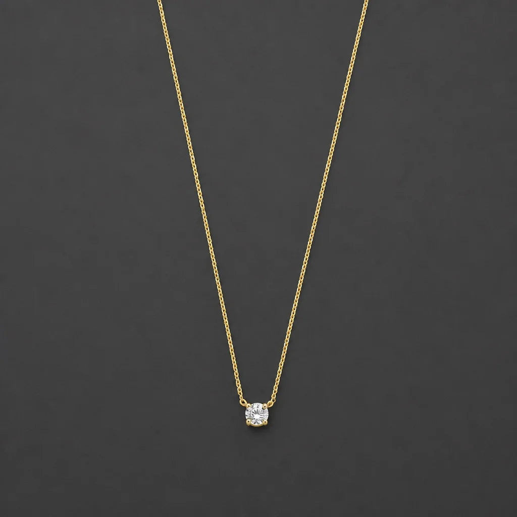 Cléa Moissanite Gold Stone Necklace