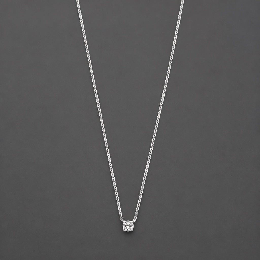 Cléa Moissanite White Gold Stone Necklace