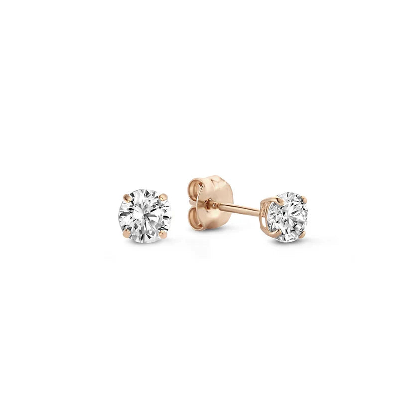 Larmes Stone White Gold Stud Earrings