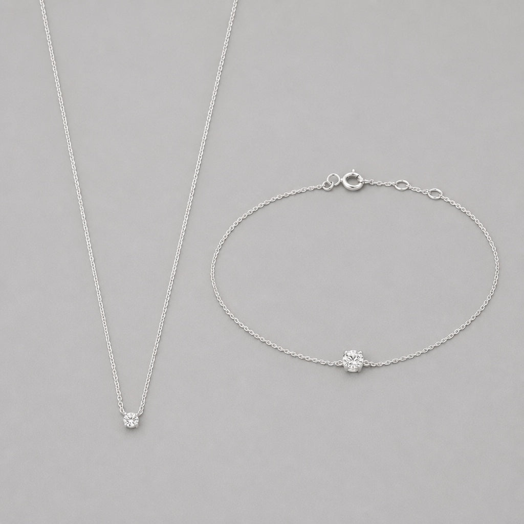 Clea Moissanite Stone Gold Set