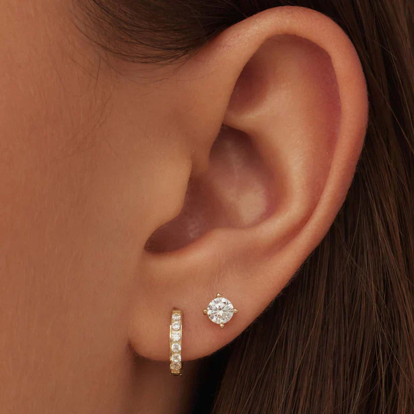 Brillane Stone Gold Earrings Set