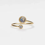 Moonstone Labradorite Duo Ring