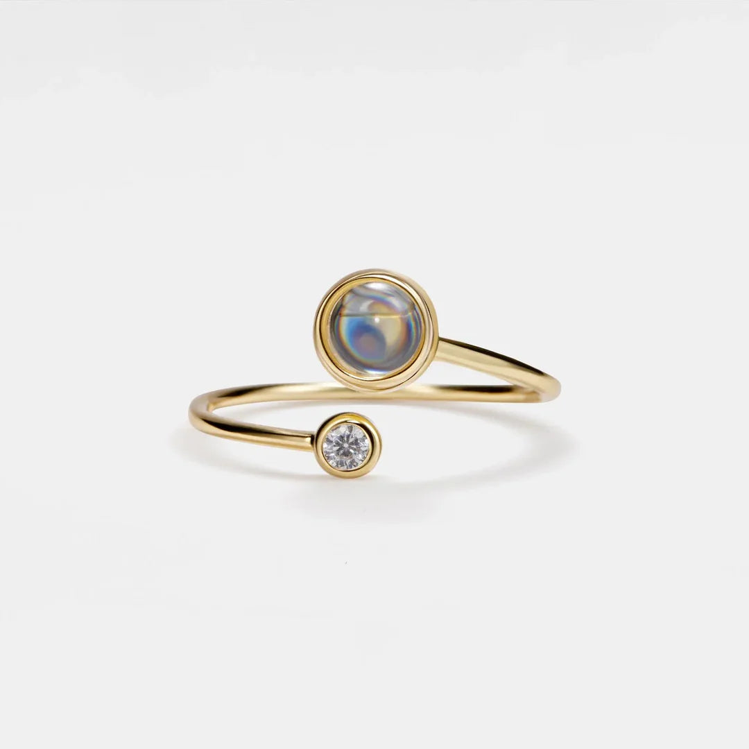 Moonstone Labradorite Duo Ring