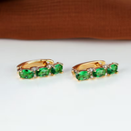 Verdant Emerald Trio Earrings