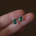 Verdant Oval Statement Earrings