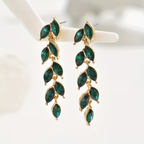 Green Leaf Drop Earrings