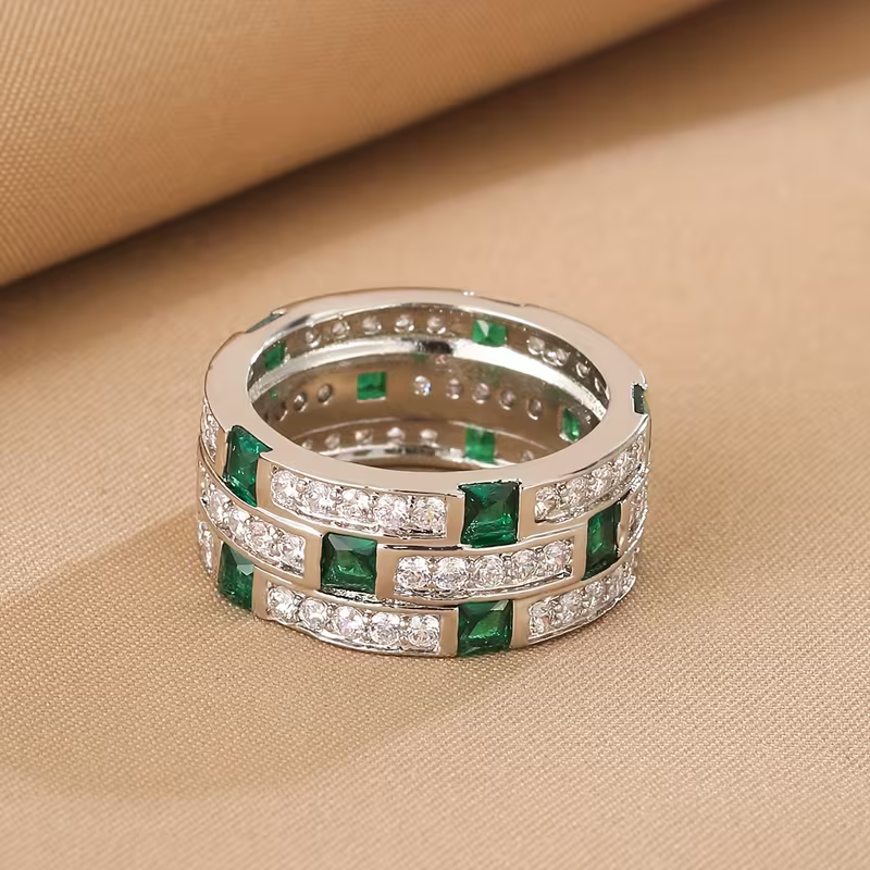 Emerald Matrix Statement Ring