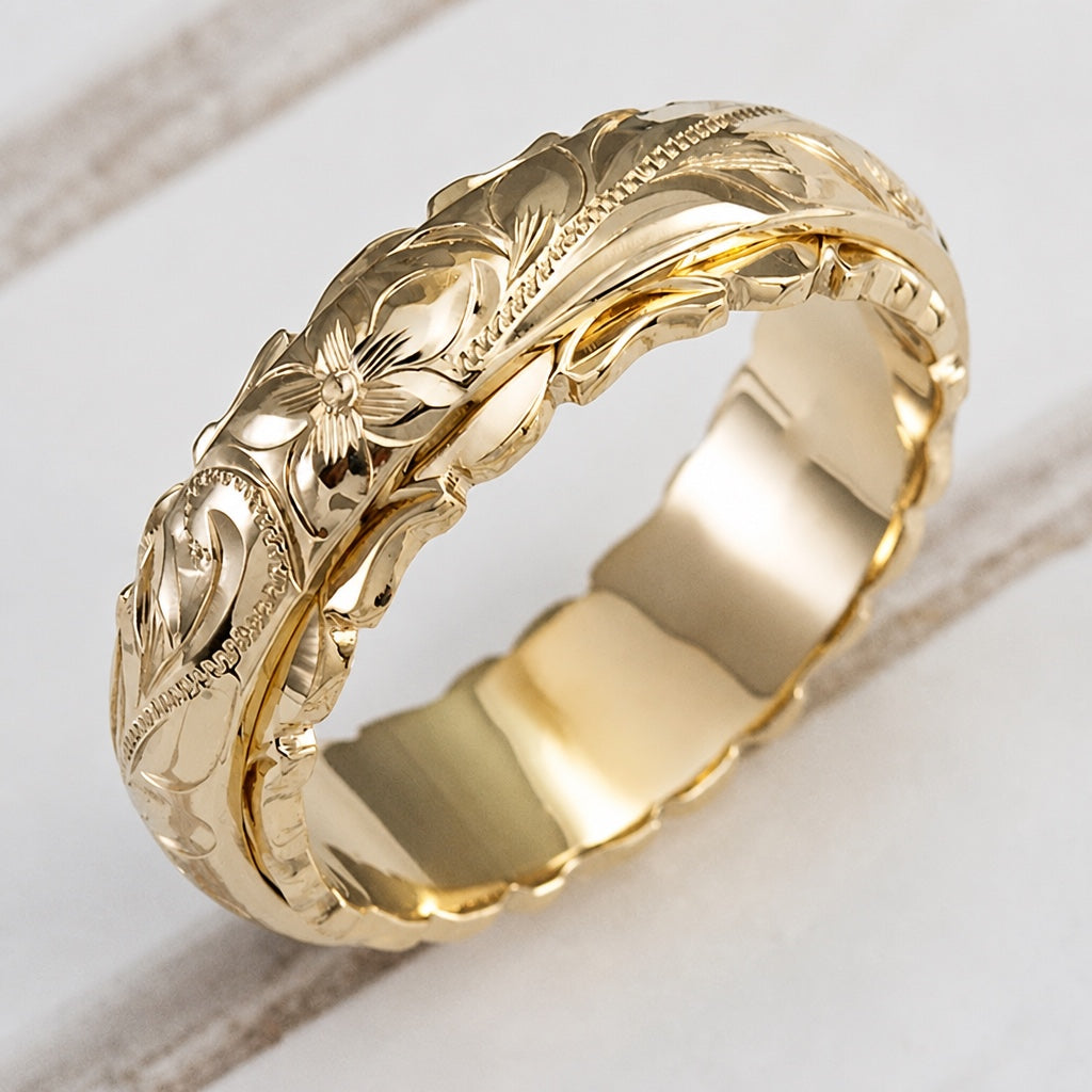 Antique Gold Flower Ring