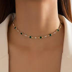 Verdant Dots Statement Necklace