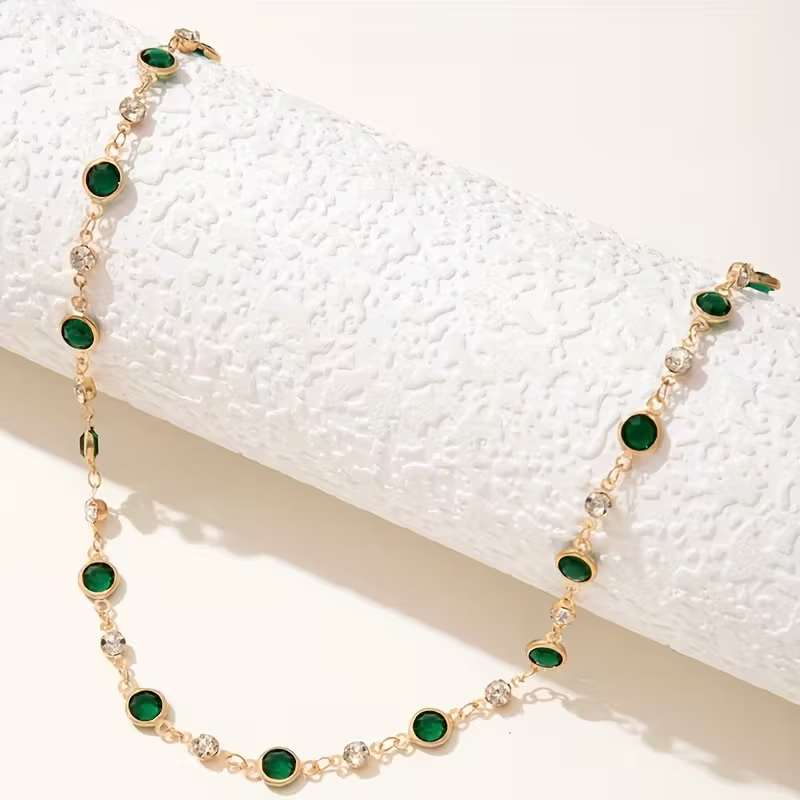 Verdant Dots Statement Necklace