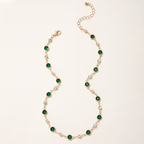 Verdant Dots Statement Necklace