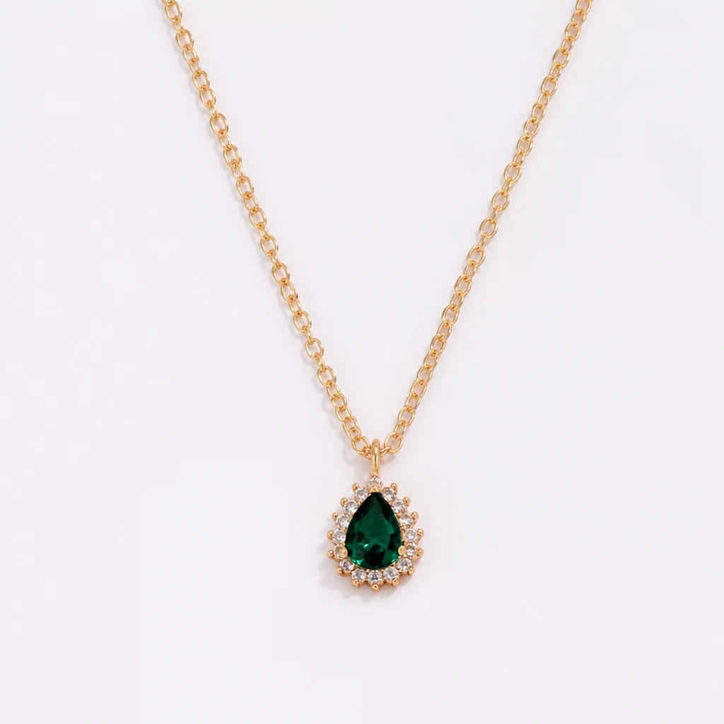 Emerald Stone Dew Necklace