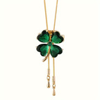 Elegant Clover Emerald Necklace