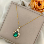 Green Crystal Wave Necklace