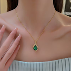 Green Crystal Wave Necklace