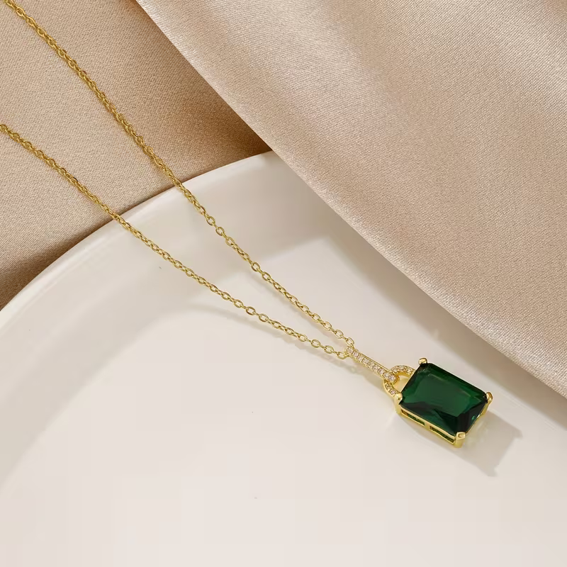 Crystal Emerald Luxe Necklace