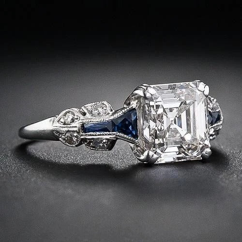 Brilliant Vintage Blue and Silver Ring