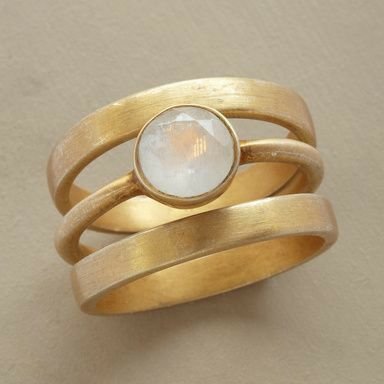 Moonstone Gold Statement Ring