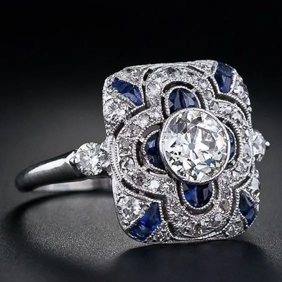 Sapphire Zirconia Silver Ring
