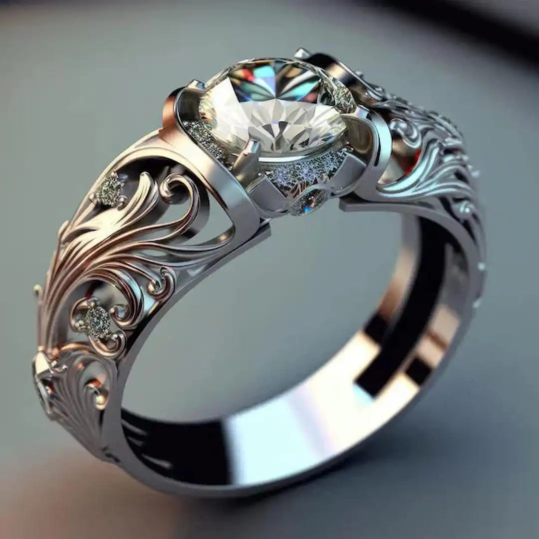 Exquisite Crystal Statement Ring