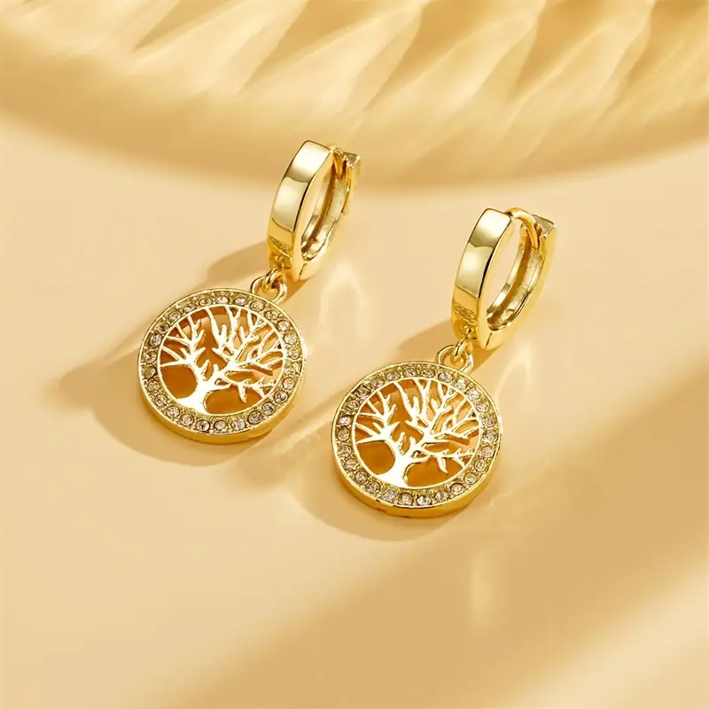 Tree of Life Golden Earrings