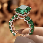 Emerald Adjustable Statement Ring