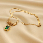Green Cubic Crystal Necklace