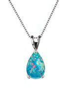 Azure Opal Teardrop Necklace