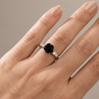 White Gold Rose Zirconia Ring
