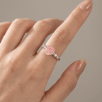White Gold Rose Zirconia Ring