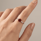 White Gold Rose Zirconia Ring