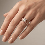 Rose and Zirconia Vintage Ring