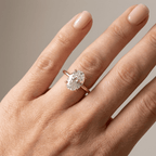 Gold Oval Zirconia Solitaire Ring
